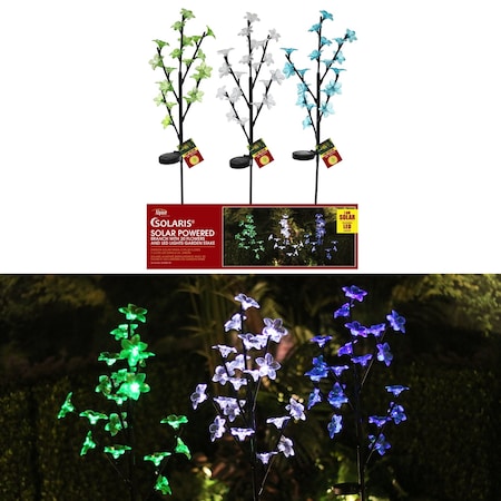 Alpine Solalris Multicolored Plastic 38 in. H Flowering Tree Branch Solar Garden Stake QLP800A-TM